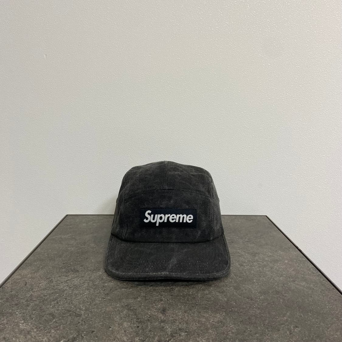(OS) 슈프림 박스로고 캠프캡 모자 스톤 워시드 블랙 정품 상품이미지1