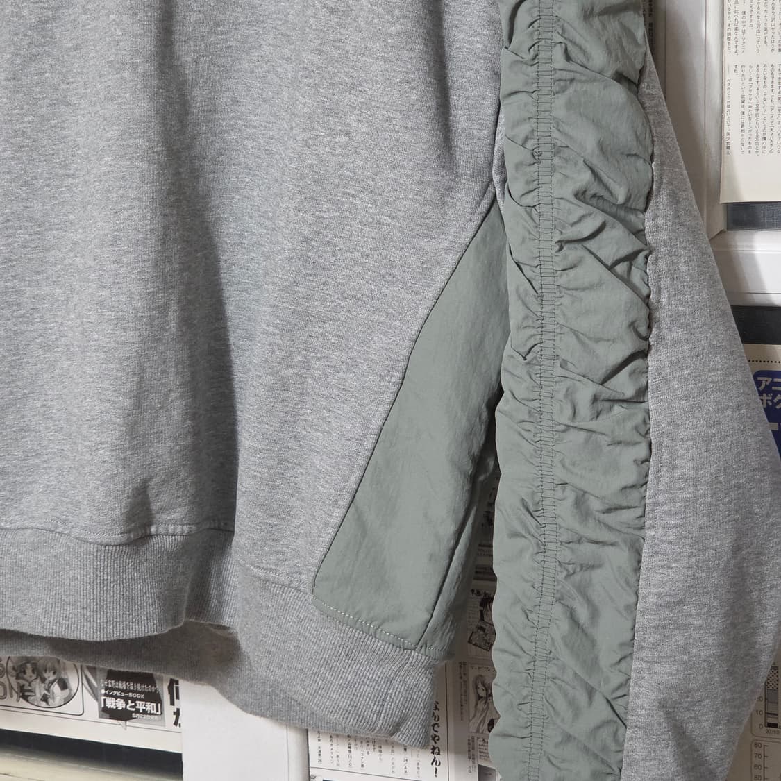 엑스톤즈 셔링 배색 오버핏 후드티 상품이미지4