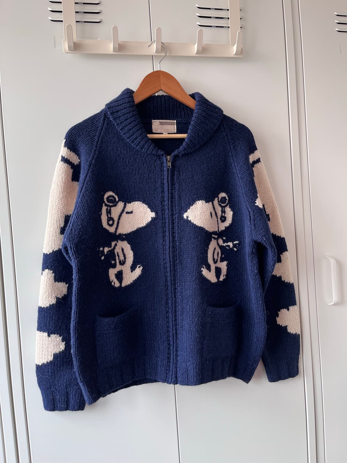 (Rare) Peanuts 피너츠 스누피 울 코위찬 집업 상품이미지3