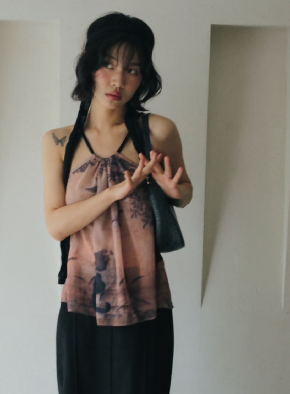 한땀한땀 묘작도 쉬폰나시 상품이미지4