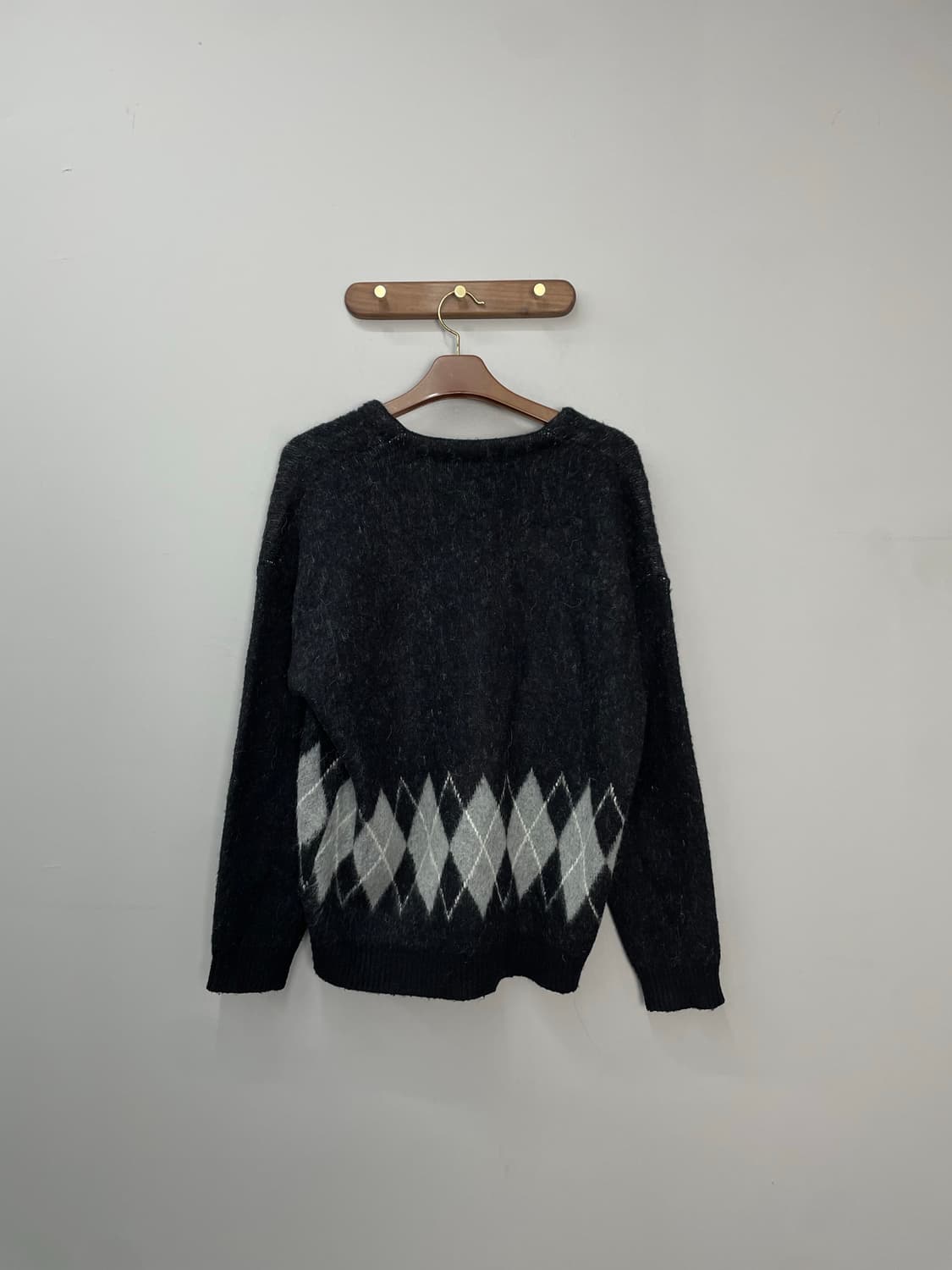 토니웩 아가일 모헤어 니트 가디건 H970 상품이미지4