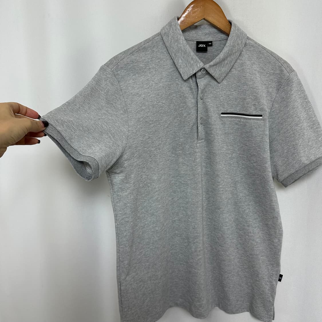 JDX 남자 카라 반팔티 골프티 면 그레이 100 상품이미지3