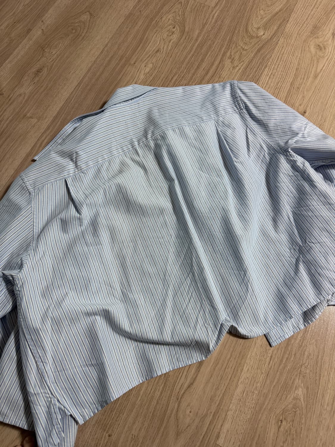 유니클로 x JW 앤더슨 옥스포드 박시 셔츠 스트라이프 라이트 블루 XL 상품이미지4