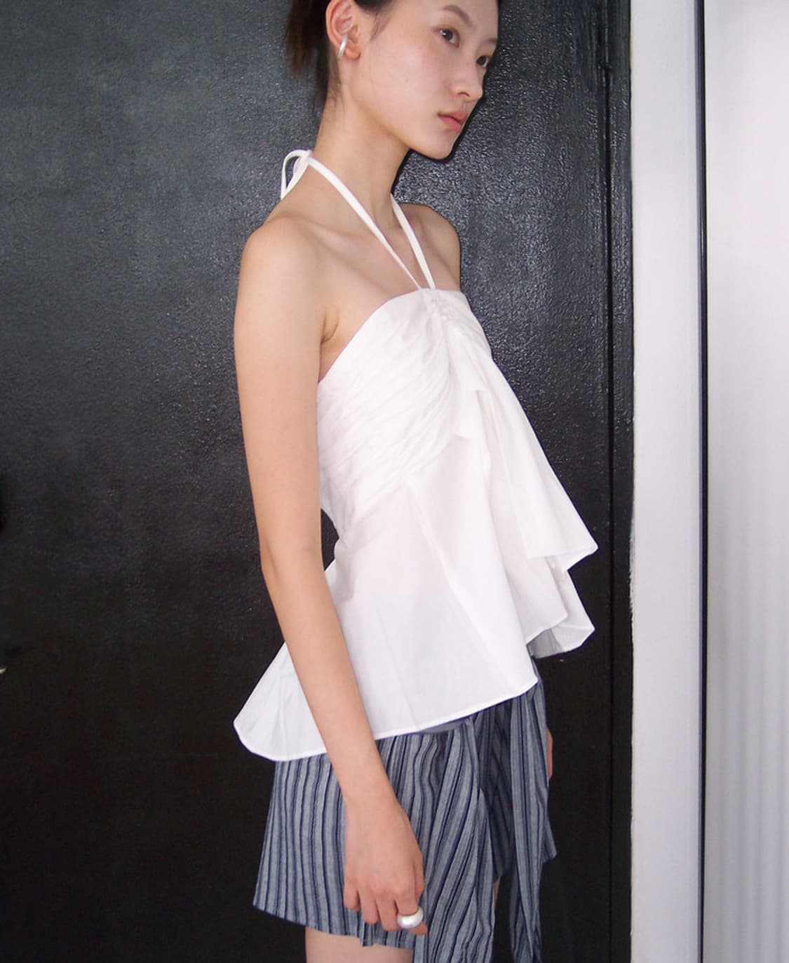 피키소사어티 String Pleated Halter Top (Ivory) 상품이미지3