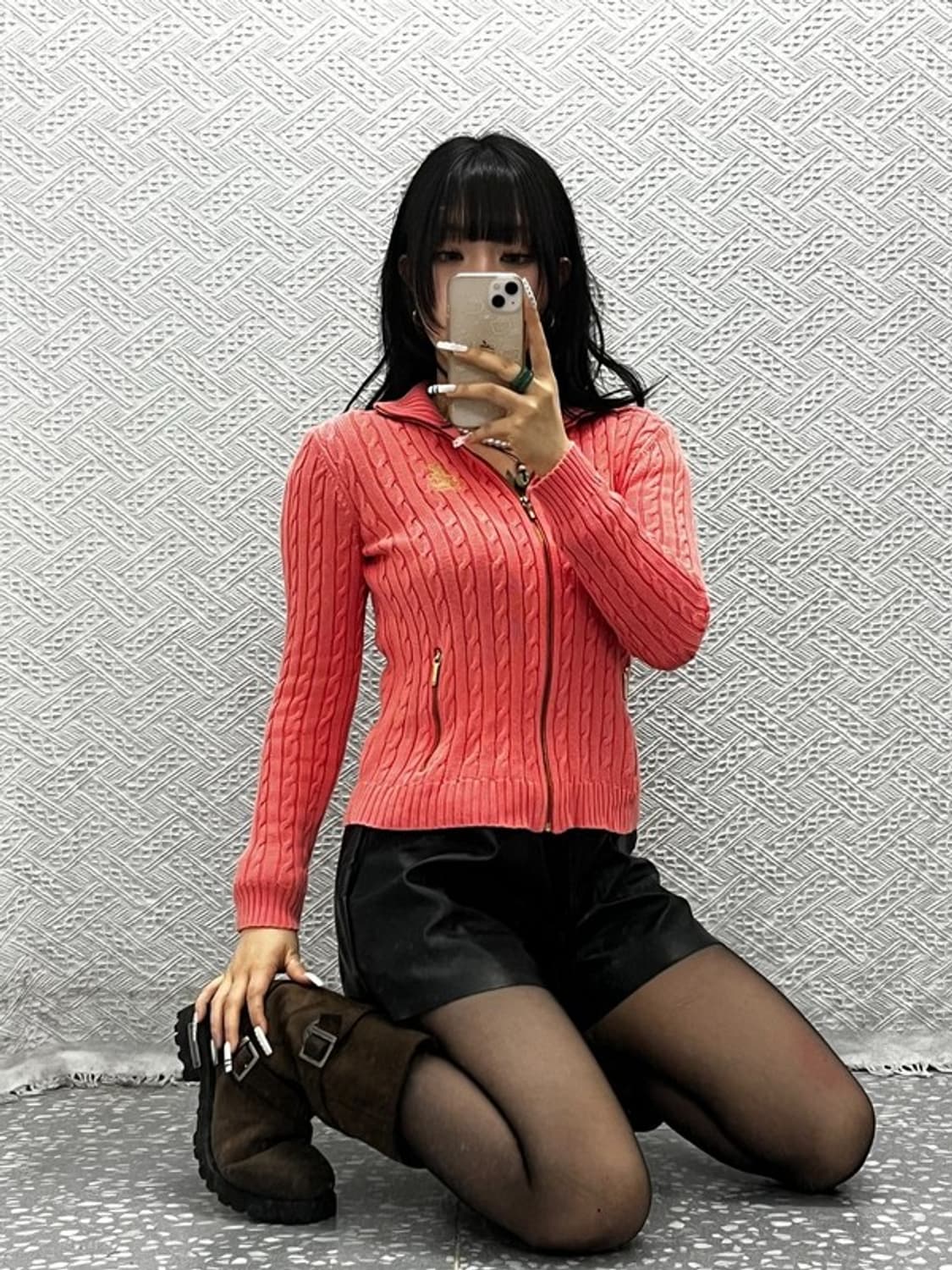 폴로 랄프로렌 Y2K 딸기우유 코랄 핑크 가디건 85 C10874 상품이미지1