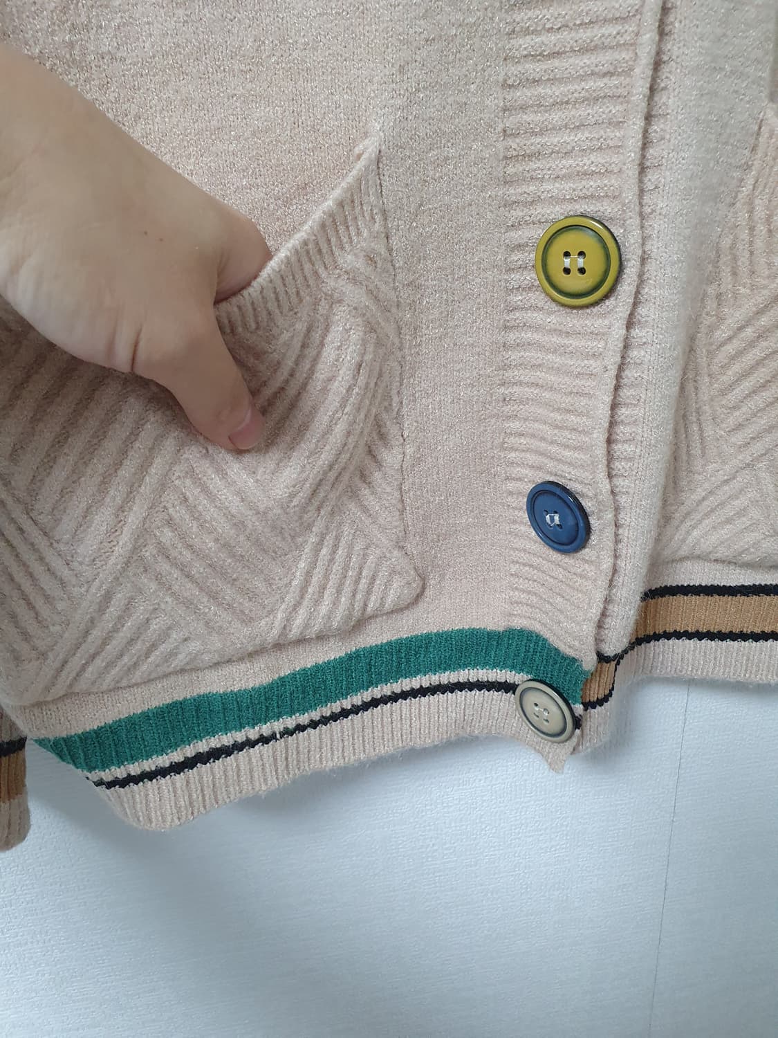 컬러배색니트가디건 상품이미지5