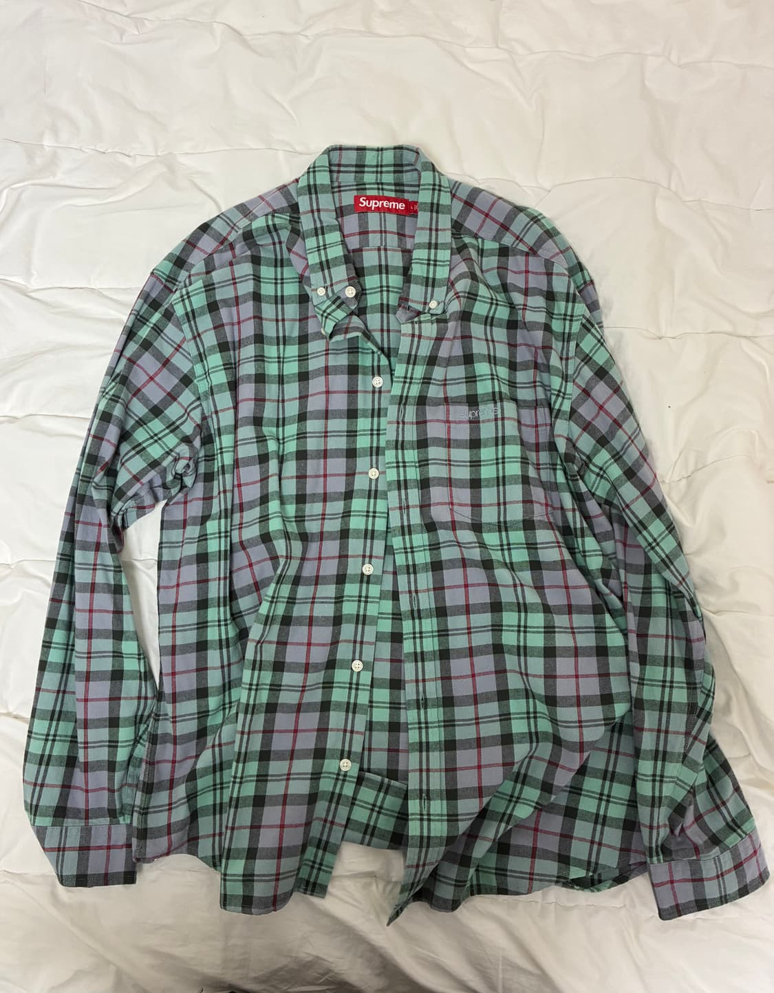 슈프림 플레이드 플란넬 셔츠 블루 - 24FW 상품이미지1