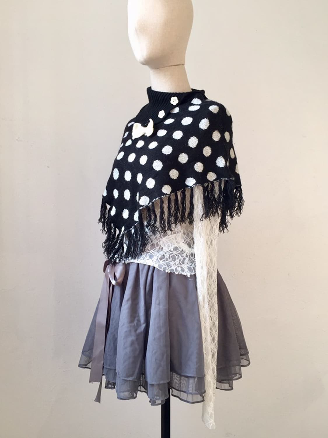 헤이세이 쇼죠 도트 리본 넥워머 상품이미지4