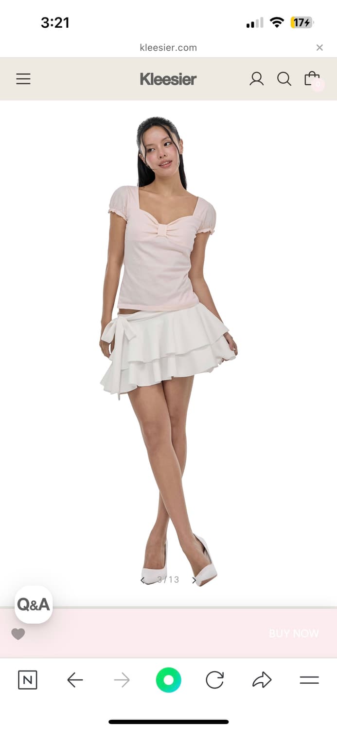 kleesier 클리시어 Ribbon letter top, Pink 상품이미지3