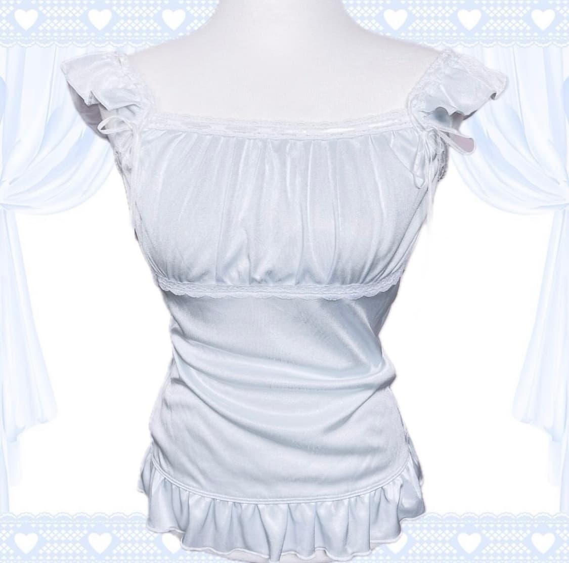 하루판매) 리즈리사 트랄라라깔 히메갸루 핀터 나시 리본 탑 상품이미지1