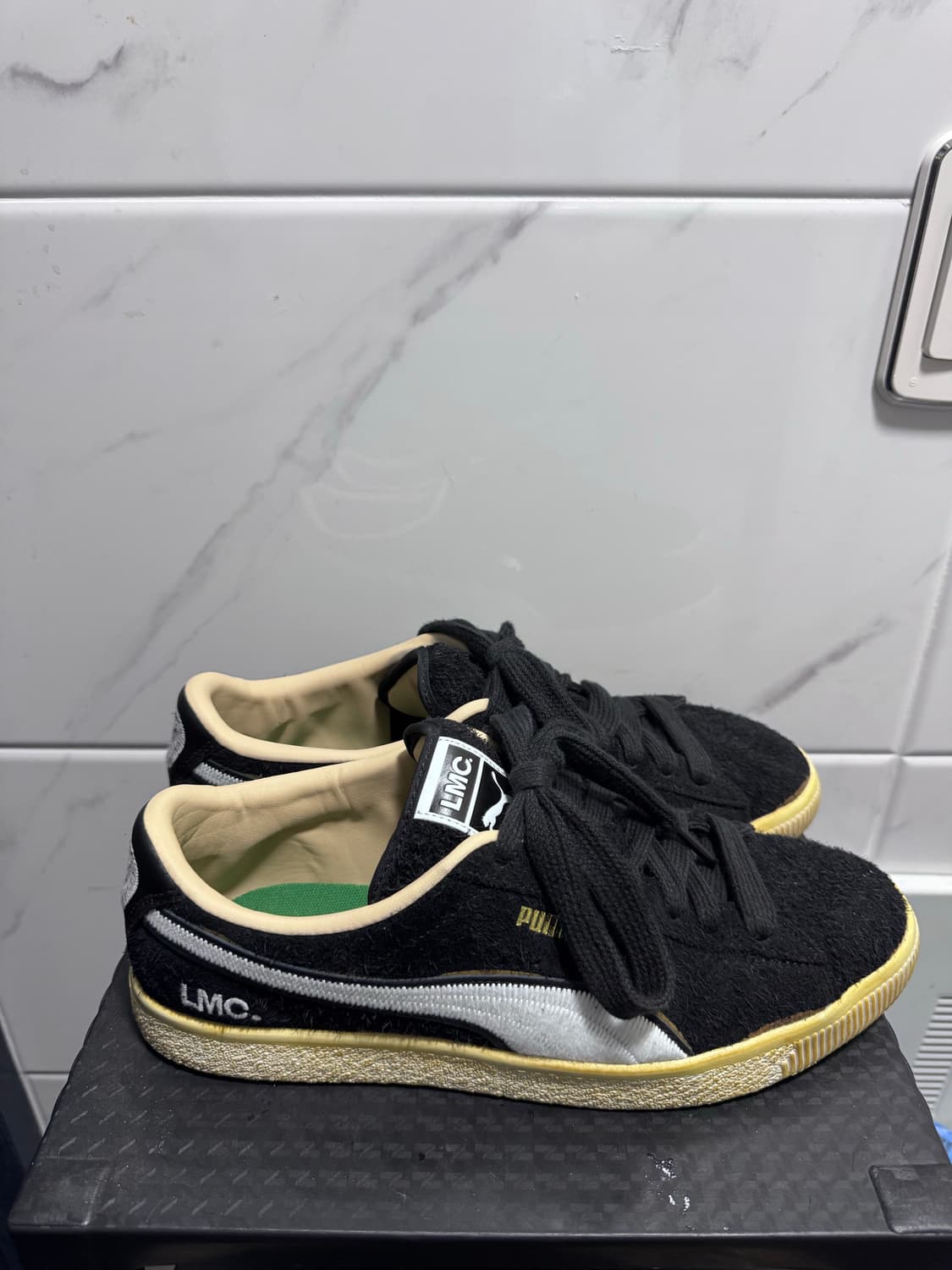 푸마xLMC 스웨이드 빈티지 -블랙:화이트 280  상품이미지3