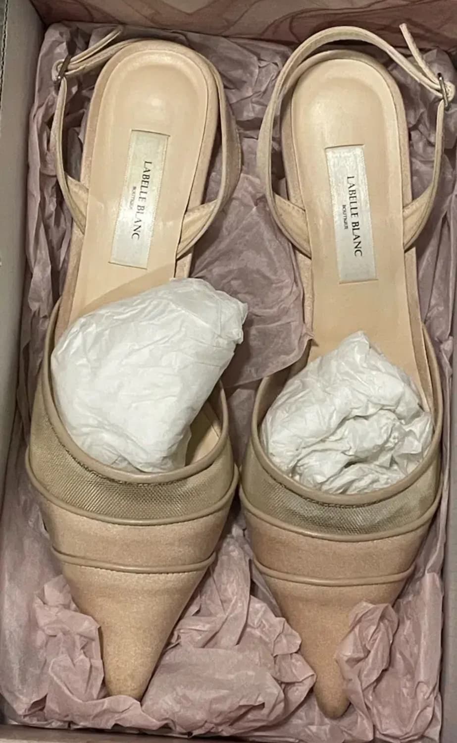 라벨르블랑 지젤슬링백 라벨슬링백x 메쉬 핑크베이지 240 245 37.5 상품이미지2