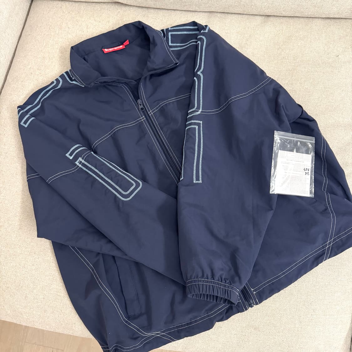 슈프림 스펠아웃 자수 트랙 자켓 네이비 25SS 상품이미지2