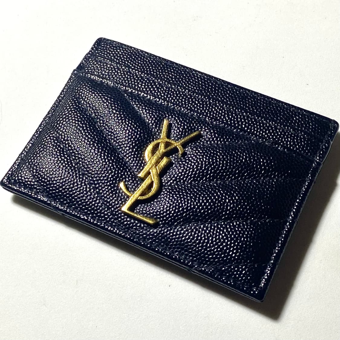 [정품]SAINT LAURENT 생로랑 마틀라세 모노그램 금장 카드지갑 상품이미지1