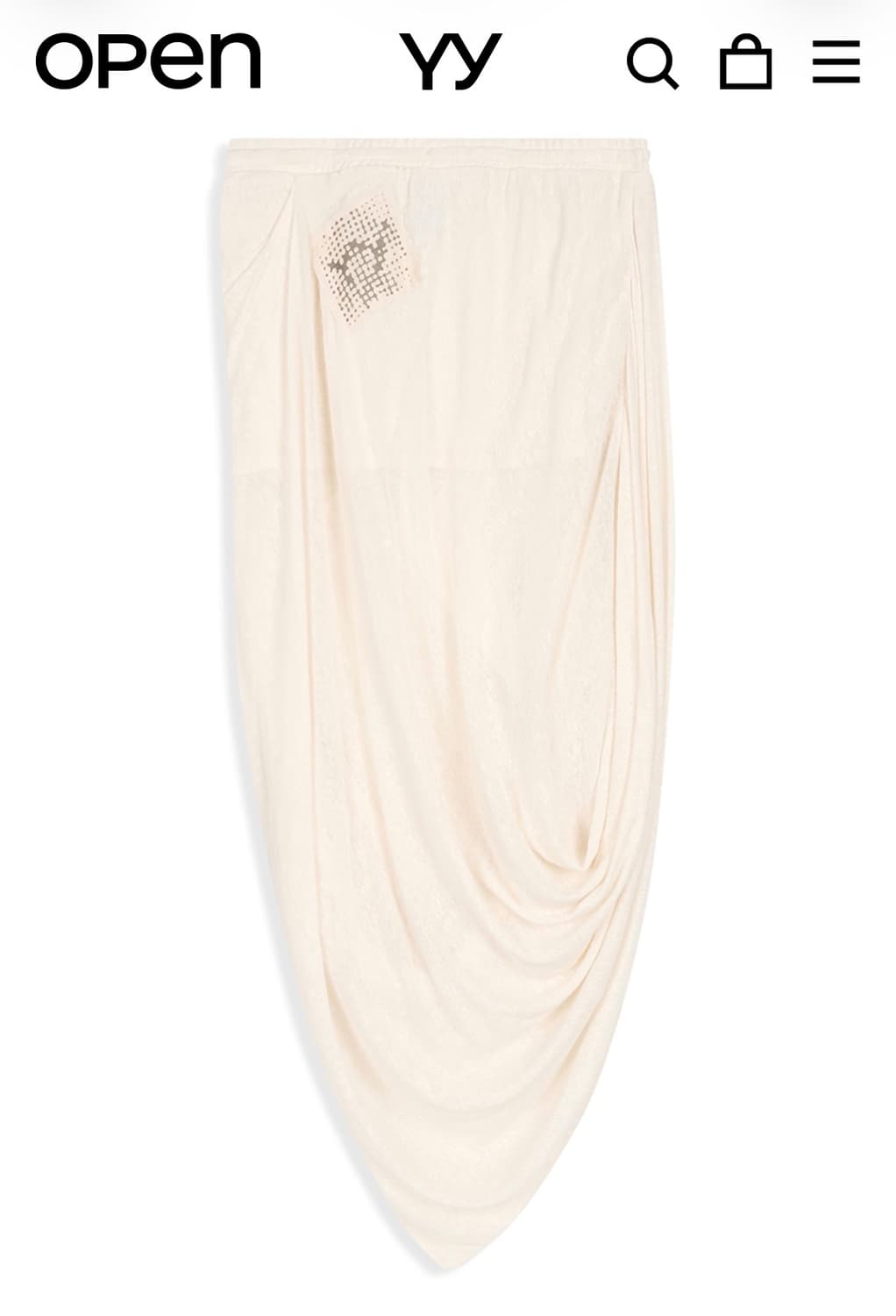 [OPEN YY] DRAPED LINEN SKIRT, CREAM 상품이미지5