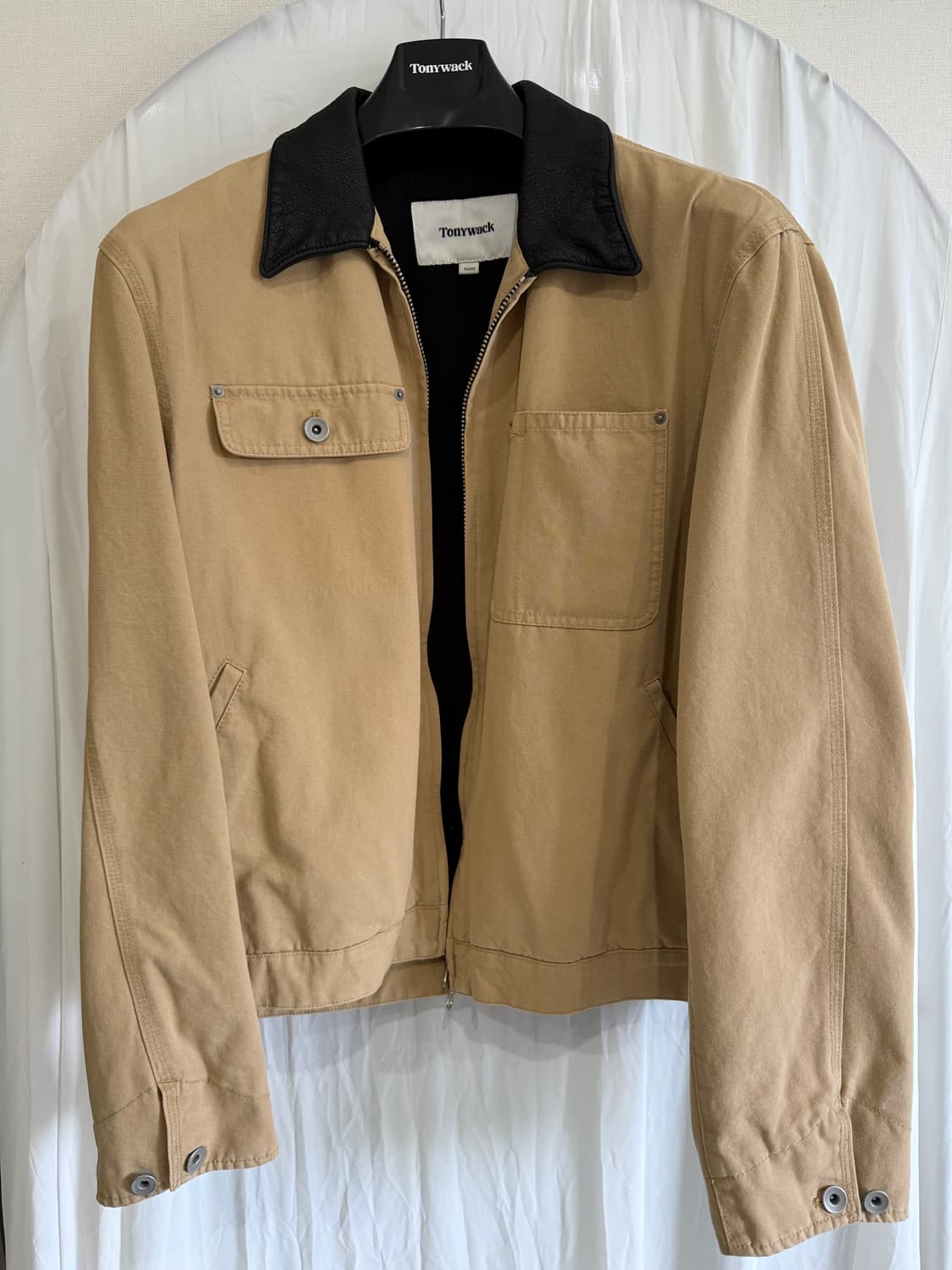 토니웩 레더 카라 워크 자켓 베이지 XL 상품이미지3