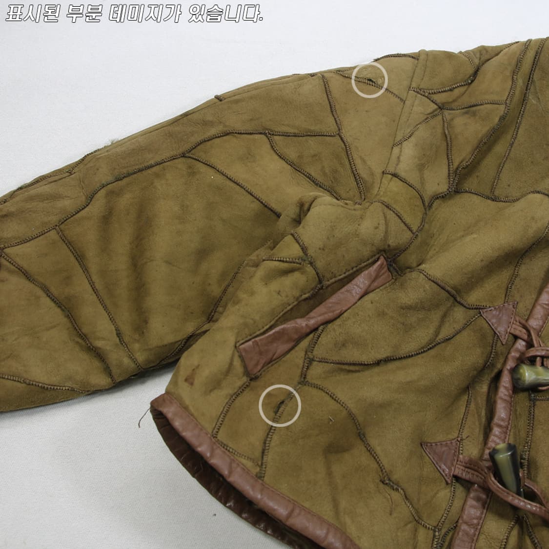 UNBAN HILLS 양가죽 패치워크 후드 자켓 (여성용 M~L) 상품이미지5