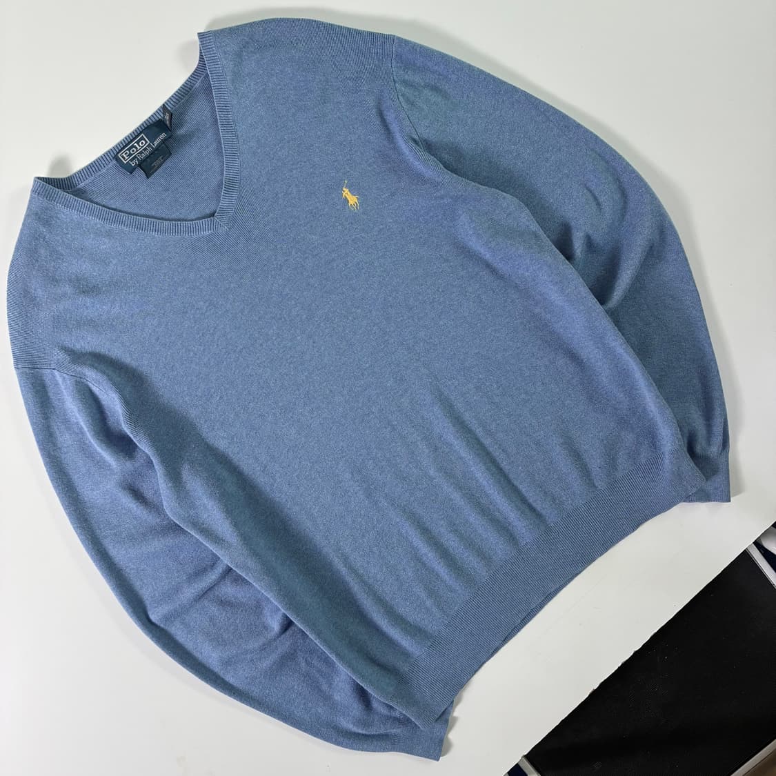 Polo  폴로 랄프로렌 자수 피마코튼 소라 브이넥 니트   상품이미지2