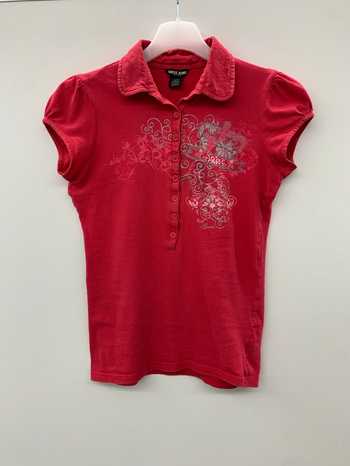 Guess jeans y2k 딱붙 카라 반팔티 상품이미지6