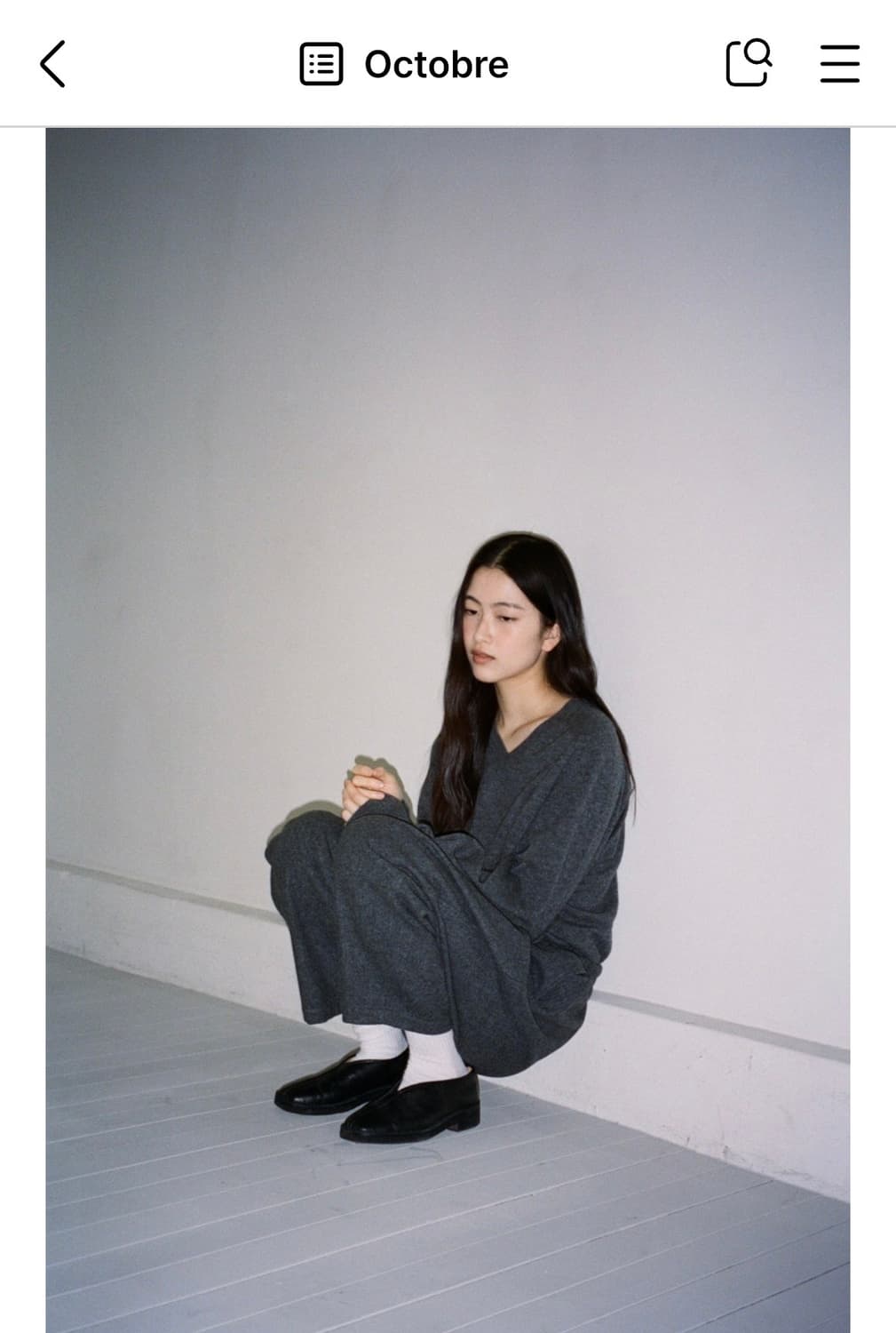 악토브헤(octobre) flannel pants - 차콜 상품이미지4