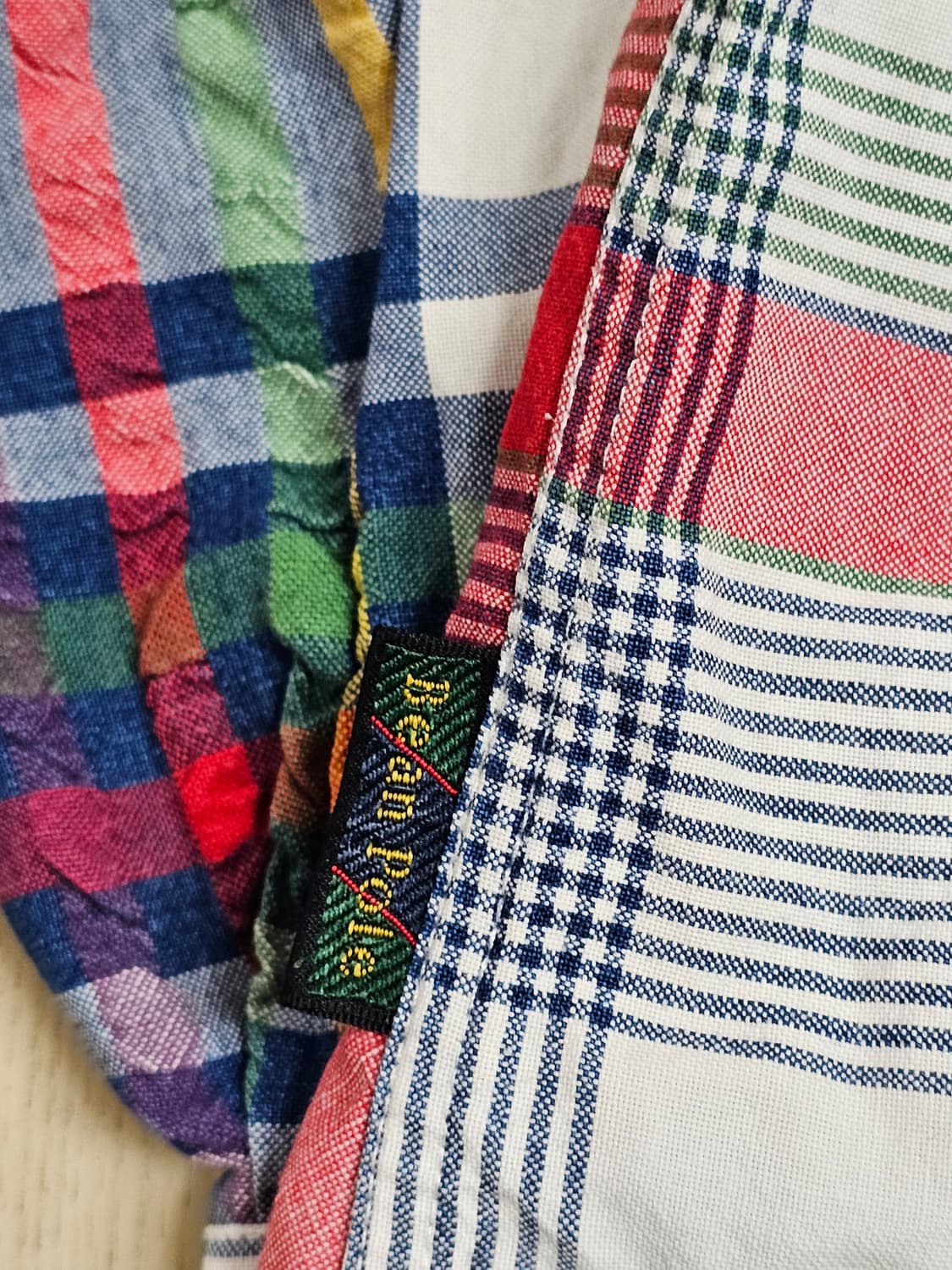 [105] 00s 빈폴 진스  멀티 컬러 체크 버튼다운 셔츠 상품이미지4