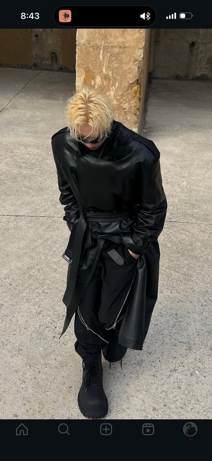 인스턴트펑크 리얼레더 트렌치코트 상품이미지4