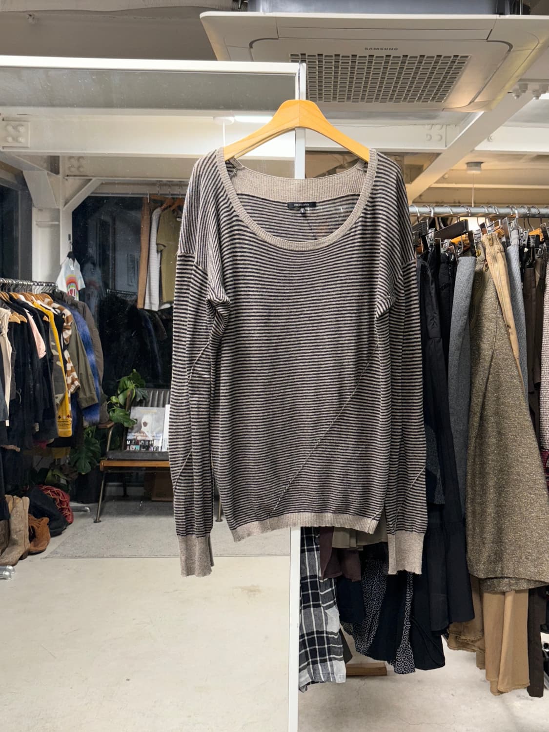 pas de calais 절개 스트라이프 니트 상품이미지1