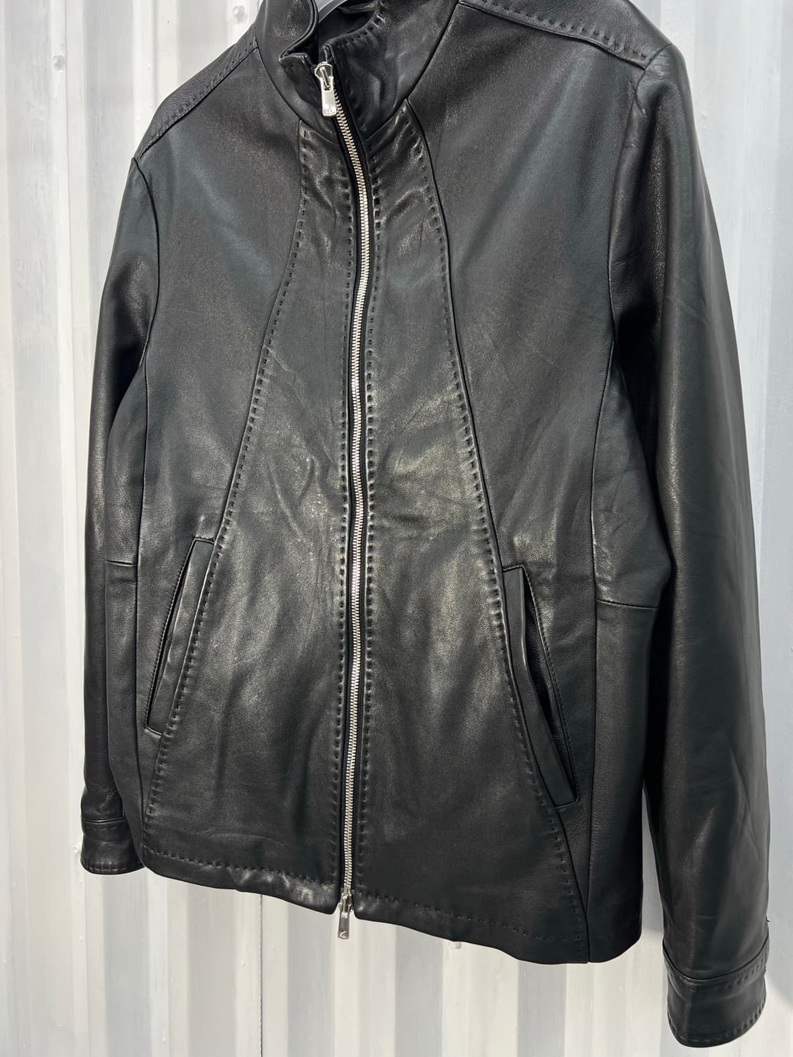 Lambskin stitch single jacket 상품이미지1