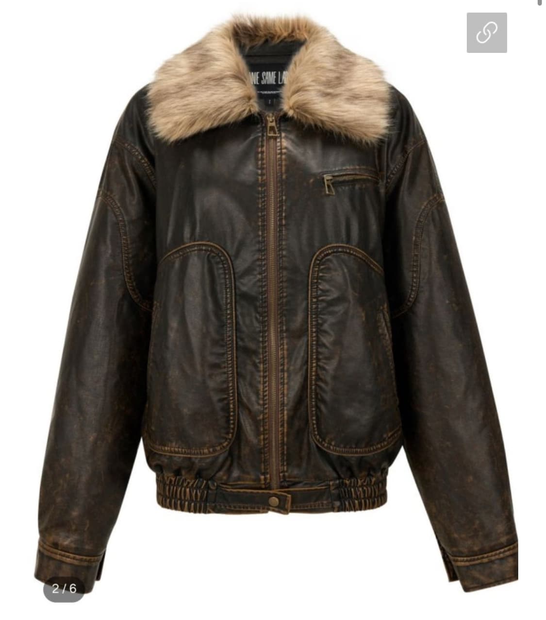 위세임 랩 Fur collar loose leather jacket 상품이미지6