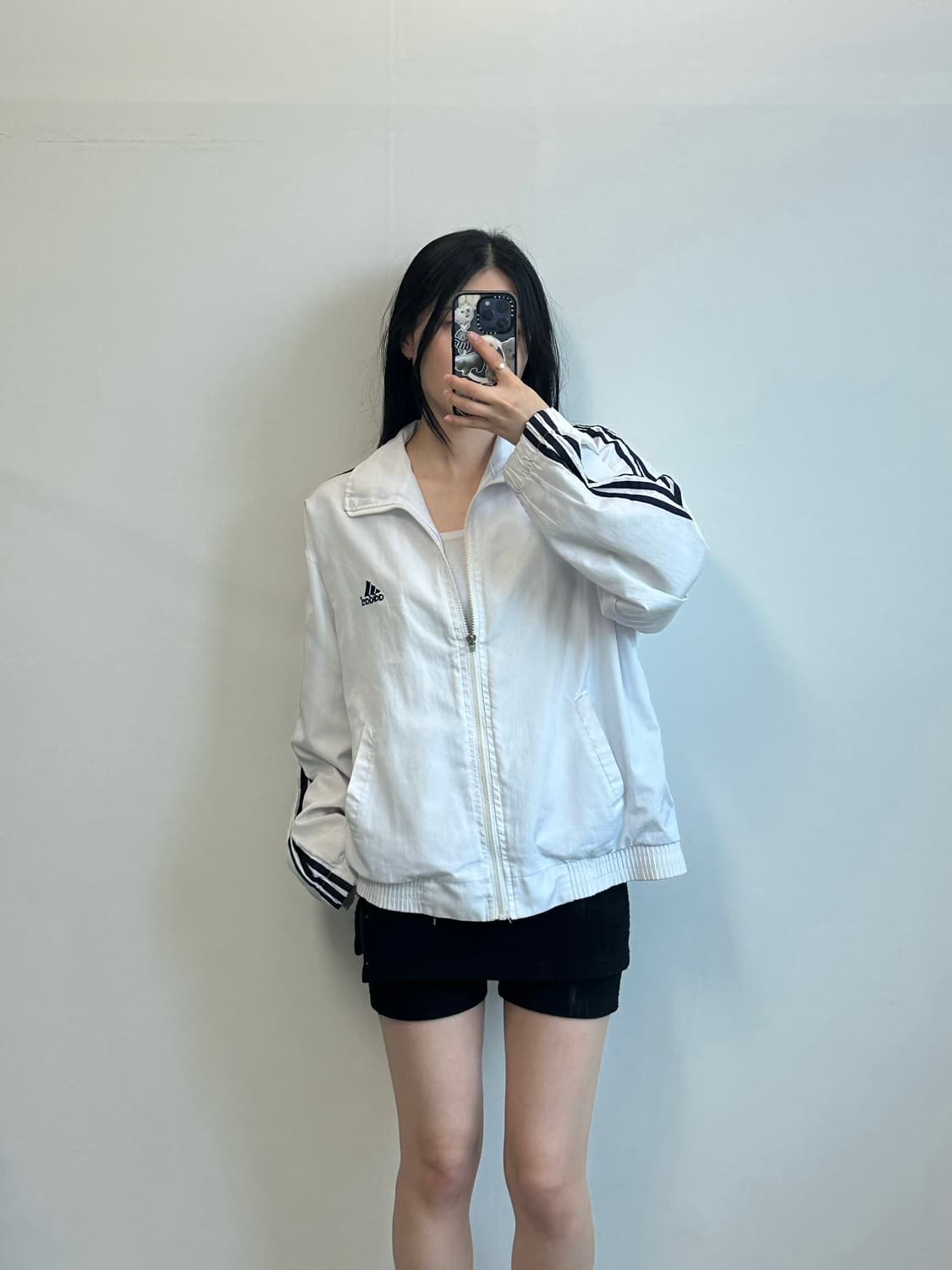 아디다스 올드스쿨 화이트 바람막이 자켓 상품이미지1