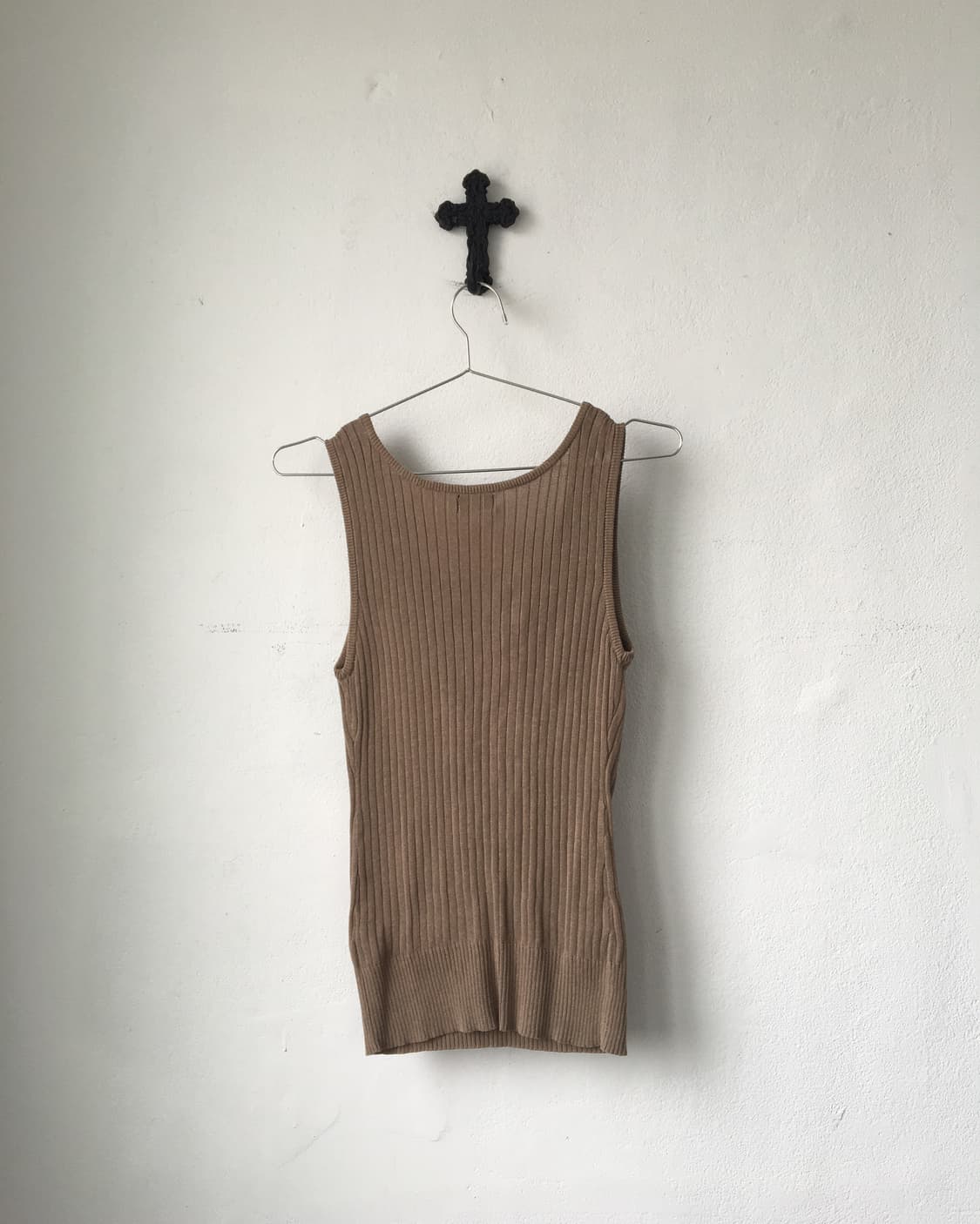 Lace up point ribbed sleeveelss 상품이미지3