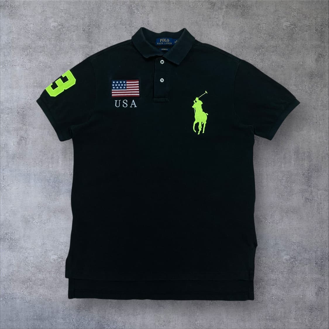 폴로 랄프로렌 USA 빅포니 블랙 y2k 카라 반팔티 상품이미지1