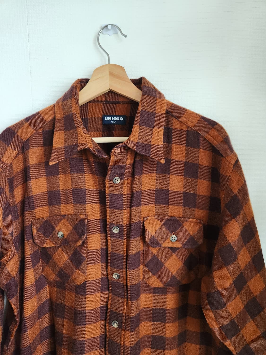 90s 올드 유니클로 럼버잭 체크 플란넬 셔츠 상품이미지2