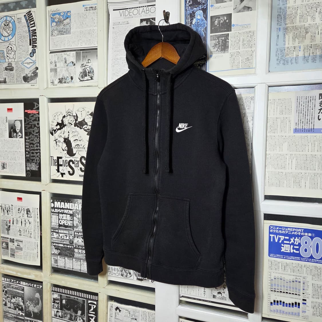 나이키 베이직 스우시 블랙 후드집업 상품이미지1