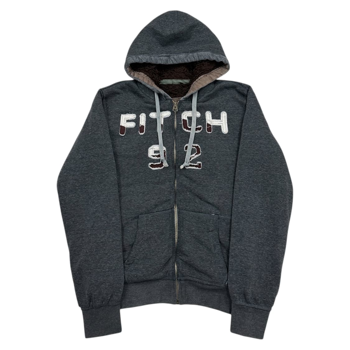 아베크롬비 빈티지 Y2K 울프죠 보아털 퍼 후드집업 자켓 그레이  L 상품이미지1