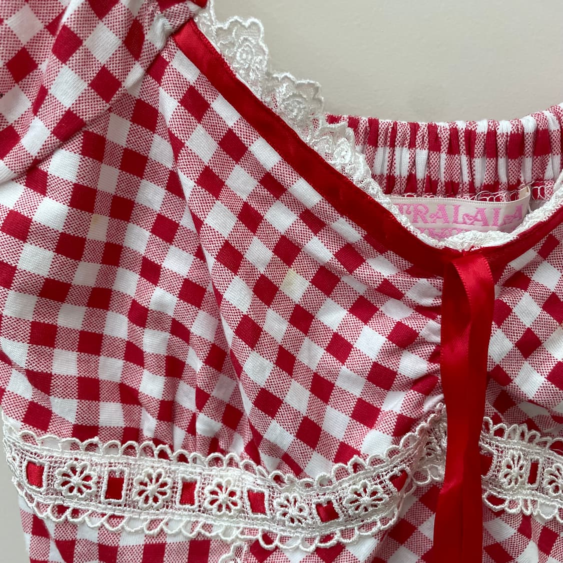 Tralala 트랄라라 체크 반팔 티셔츠 상품이미지2