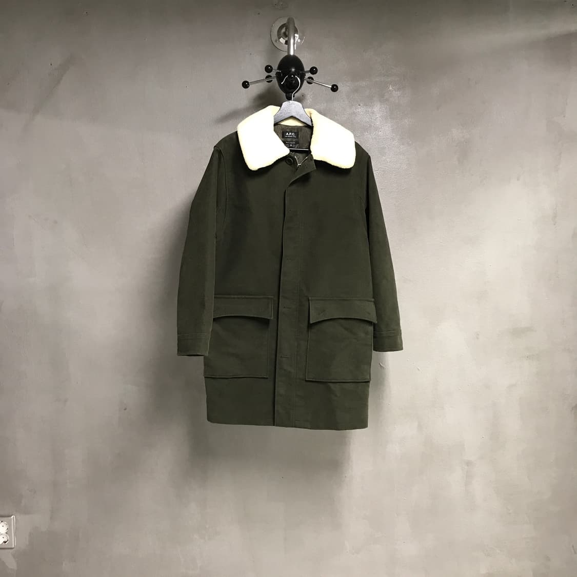 APC 아페쎄 퍼 코트 카키 36(W) 상품이미지1
