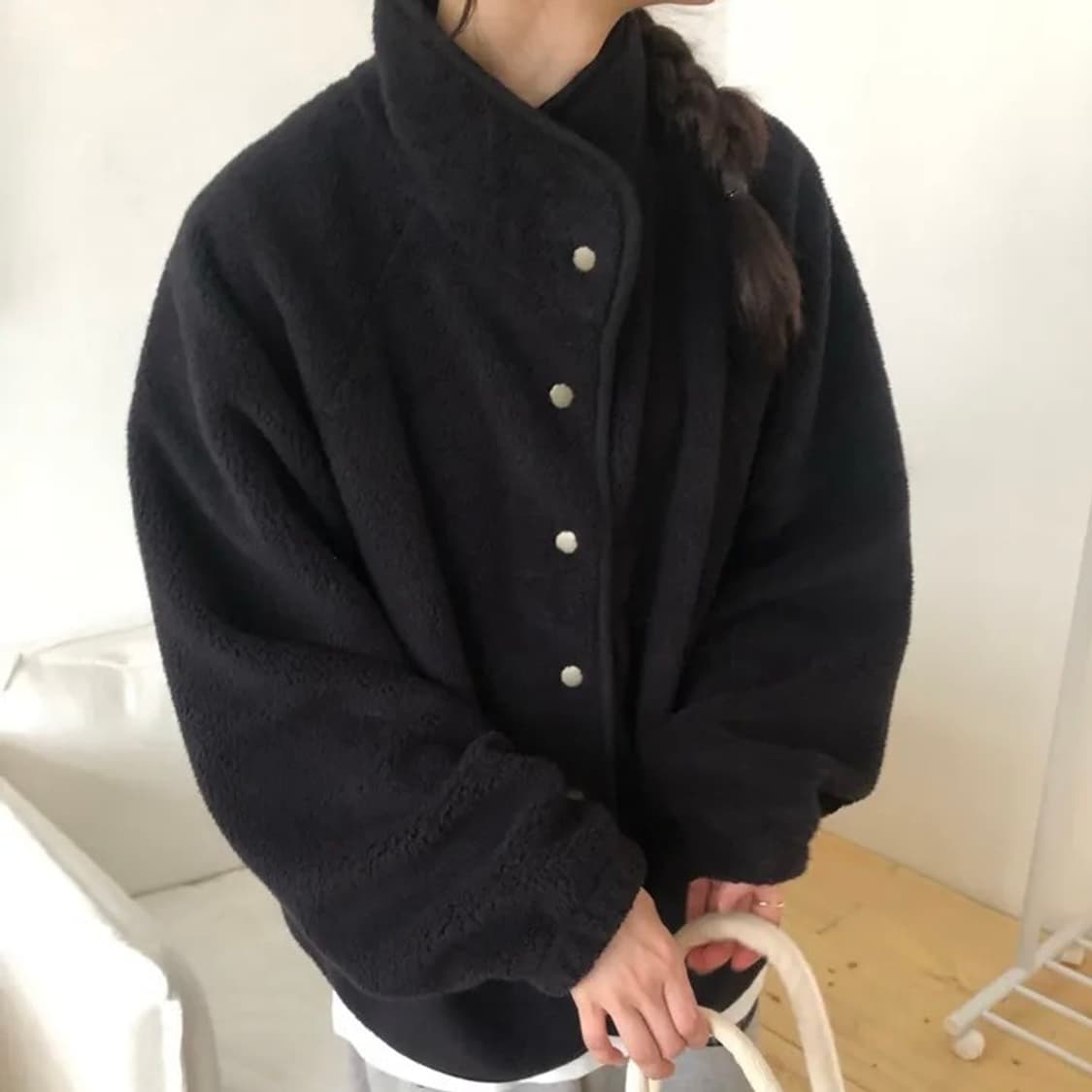 FIND 비스코 fleece jumper 양털 후리스 점퍼 자켓 블랙 상품이미지1