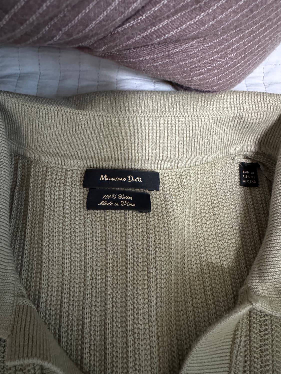 마시모두띠 패브릭 디테일 니트 폴로 셔츠 / 올리브 XL 상품이미지2
