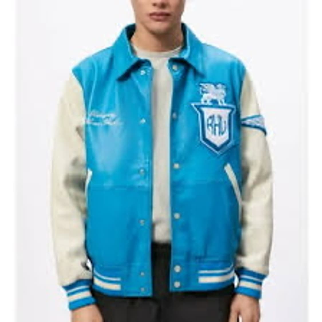 자라 루이지 콜라보 양가죽 바시티 자켓 M 상품이미지1