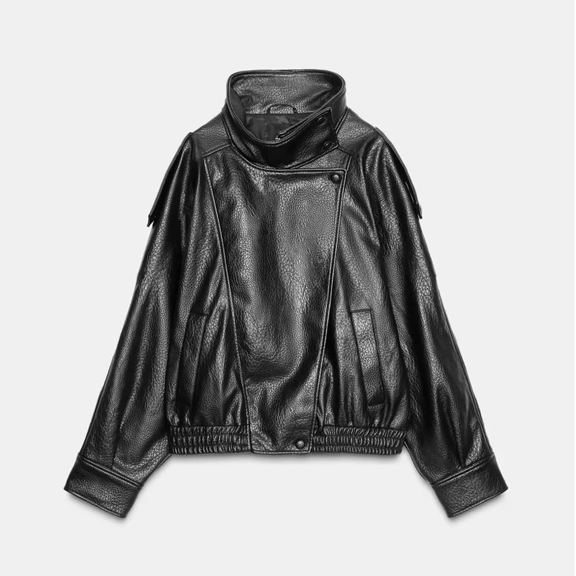 zara 자라 페이크 레더 점퍼 자켓 블랙 상품이미지3