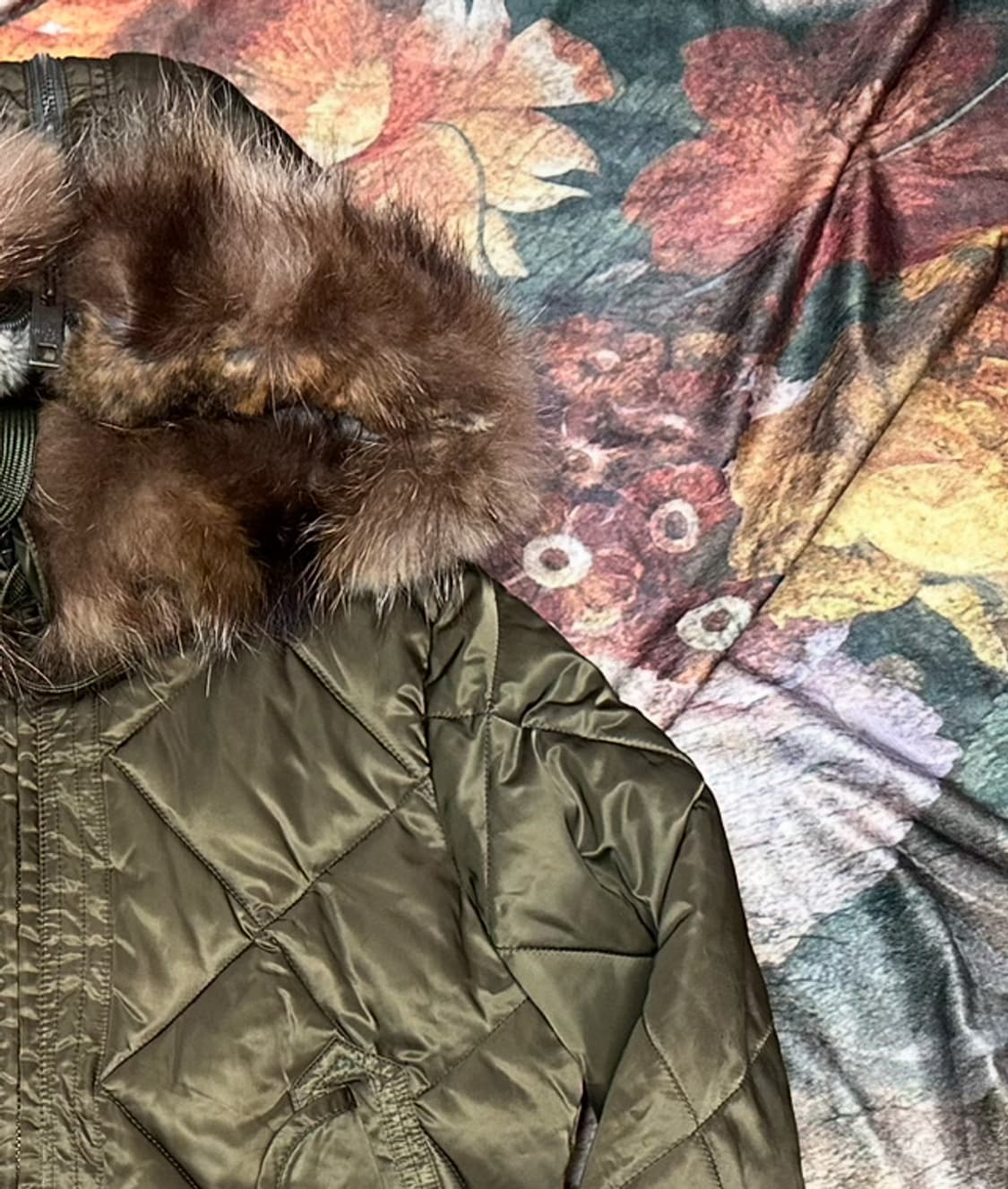 후아유 빈티지 카키울프죠숏패딩 S 상품이미지2