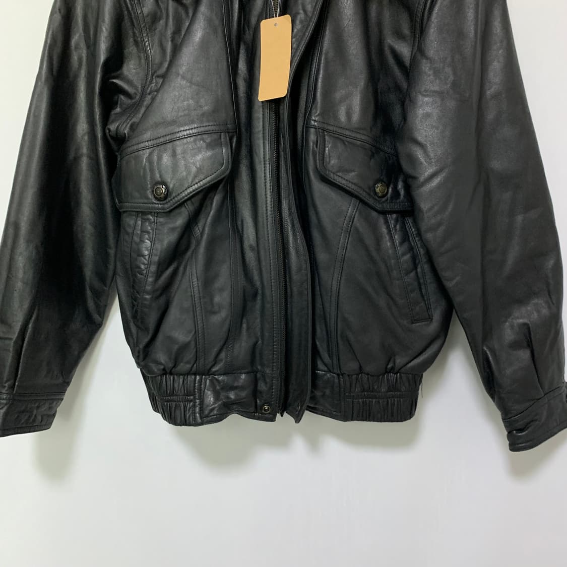 EMOTION 빈티지 양가죽 무스탕 리얼 레더 봄버 자켓 L 상품이미지6