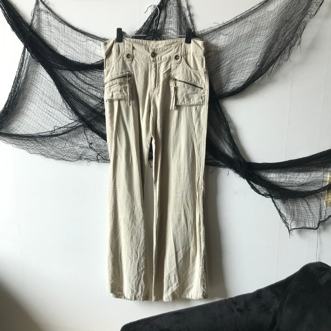 Linen zipper detailed bootscut pants   상품이미지1