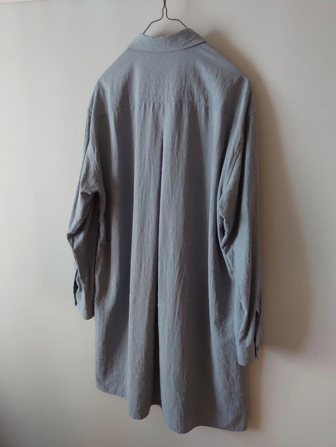 YUTAMATSUOKA noil silk broad long shirt 상품이미지5