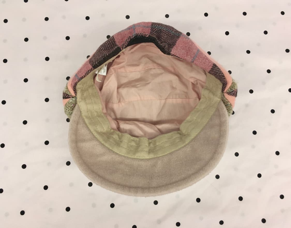 모리걸 패치워크 체크 도트 배색 캡 모자 빈티지 갸루 대장템 상품이미지4