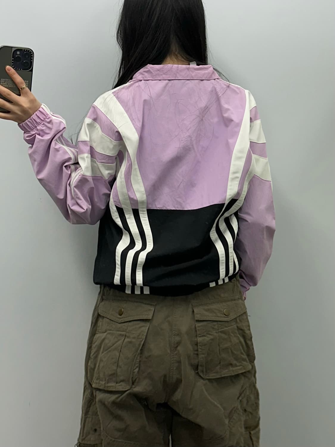 아디다스 발란타 라벤더 블랙 배색 트랙탑 바람막이 상품이미지2