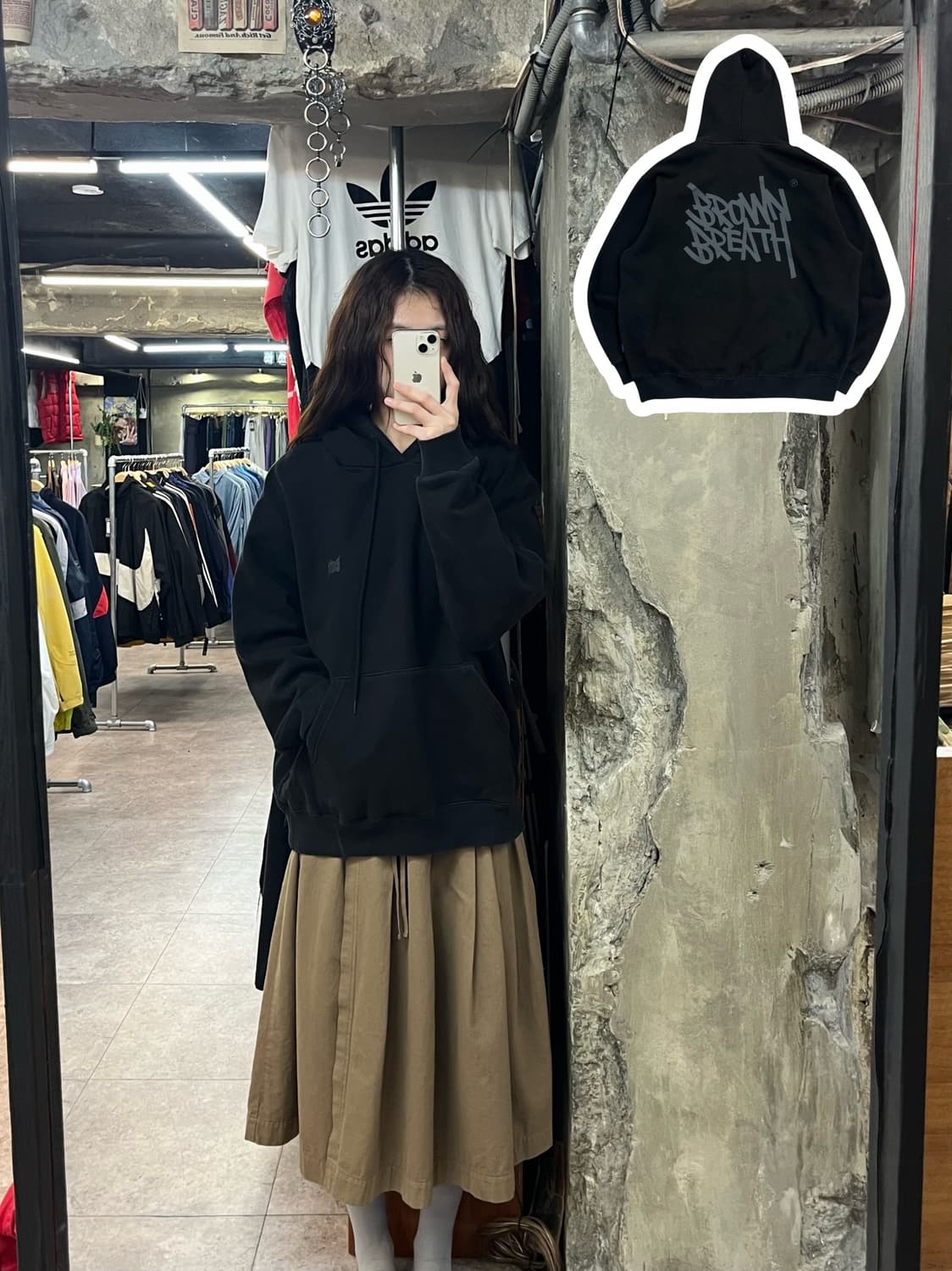 브라운브레스 기모 후드티 블랙 M #csz2395  상품이미지1