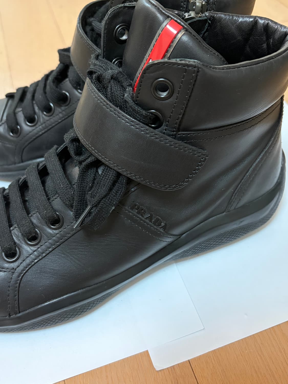 프라다 하이탑 레더 스니커즈 245 상품이미지7