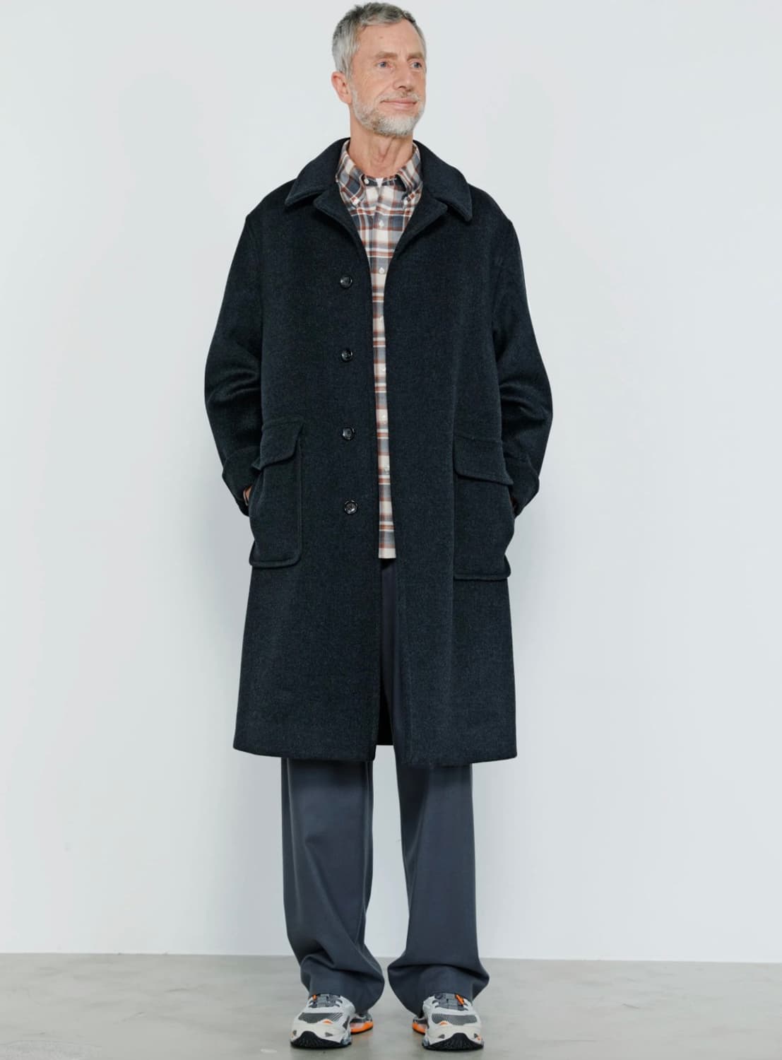 그라프페이퍼 울 멜튼 코트 블랙 2 사이즈 (발마칸) 상품이미지4